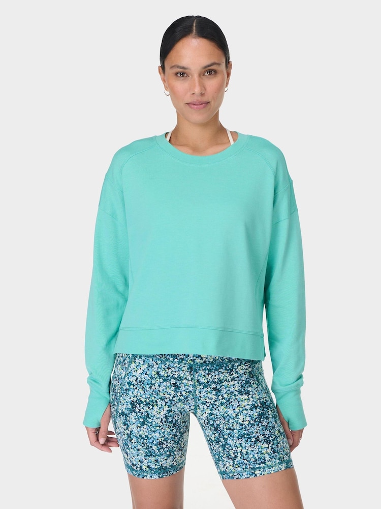 Sweaty Betty Blue After Class Crop Sweatshirt - Image 1 of 7