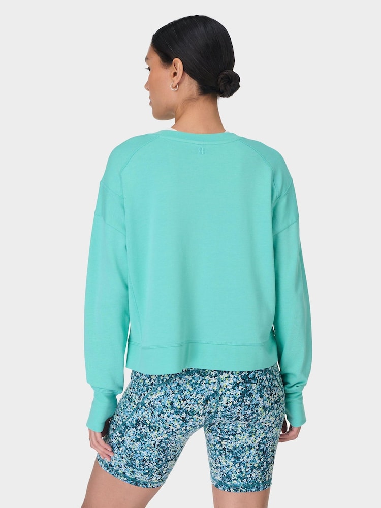 Sweaty Betty Blue After Class Crop Sweatshirt - Image 2 of 7