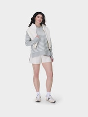 Sweaty Betty LilyWhite LightGreyMarl Stripe After Class Longline Sweatshirt - Image 5 of 7