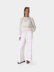 Sweaty Betty White Tides High Whipstitch 100% Cotton Jumper - Image 4 of 6