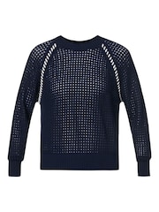 Sweaty Betty Blue Tides High Whipstitch 100% Cotton Jumper - Image 6 of 6
