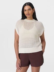 Sweaty Betty White Tides High Sleeveless 100% Cotton Jumper - Image 1 of 6