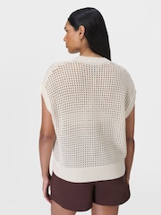 Sweaty Betty White Tides High Sleeveless 100% Cotton Jumper - Image 2 of 6