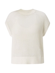 Sweaty Betty White Tides High Sleeveless 100% Cotton Jumper - Image 6 of 6