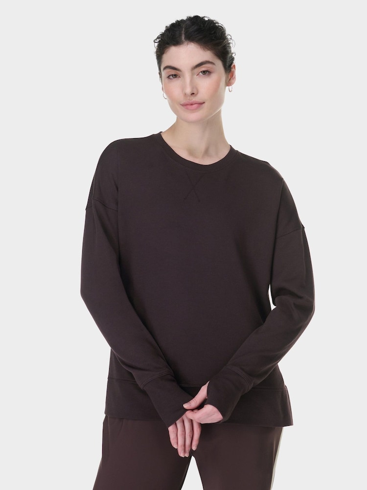 Sweaty Betty Brown After Class Longline Sweatshirt - Image 1 of 8