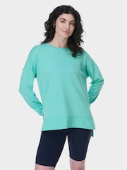Sweaty Betty Sea Spray Blue After Class Longline Sweatshirt - Image 1 of 7