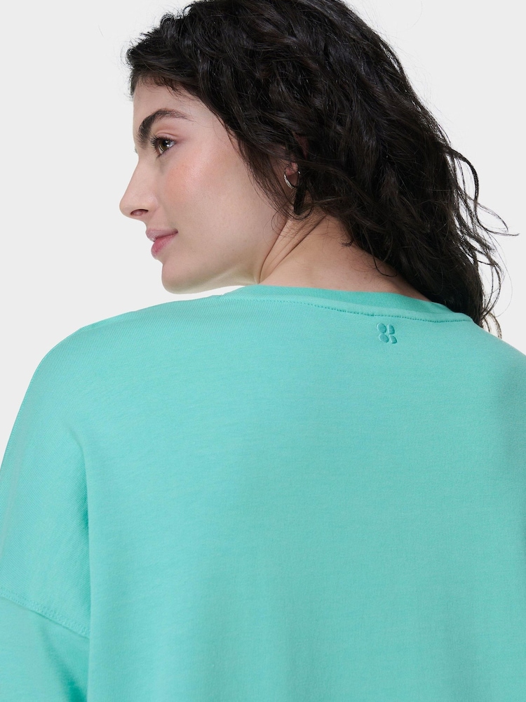 Sweaty Betty Sea Spray Blue After Class Longline Sweatshirt - Image 3 of 7