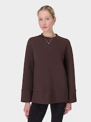 Sweaty Betty Brown Peaceful Ribbed Sweatshirt - Image 1 of 7