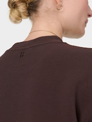 Sweaty Betty Brown Peaceful Ribbed Sweatshirt - Image 3 of 7