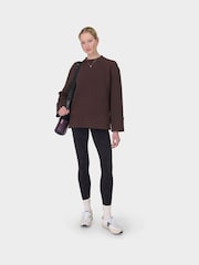 Sweaty Betty Brown Peaceful Ribbed Sweatshirt - Image 6 of 7