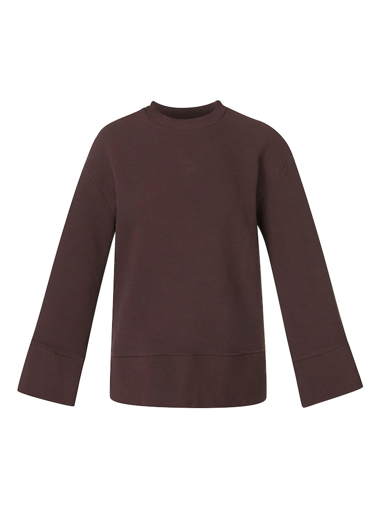 Sweaty Betty Brown Peaceful Ribbed Sweatshirt - Image 7 of 7