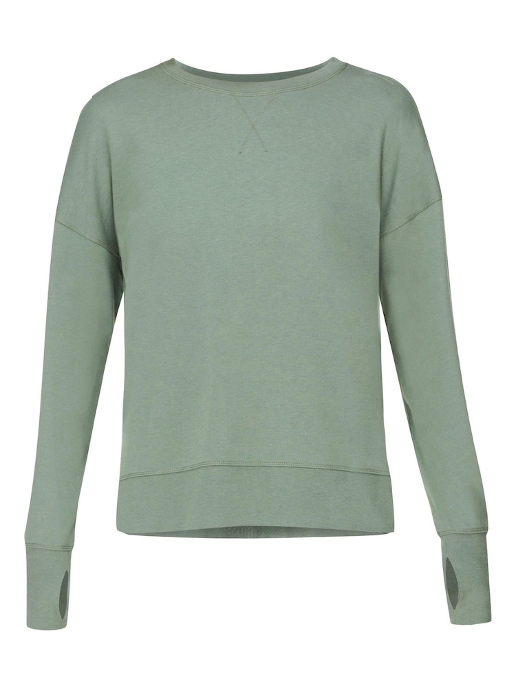 Sweaty Betty Willow Green After Class Longline Sweatshirt - Image 8 of 8