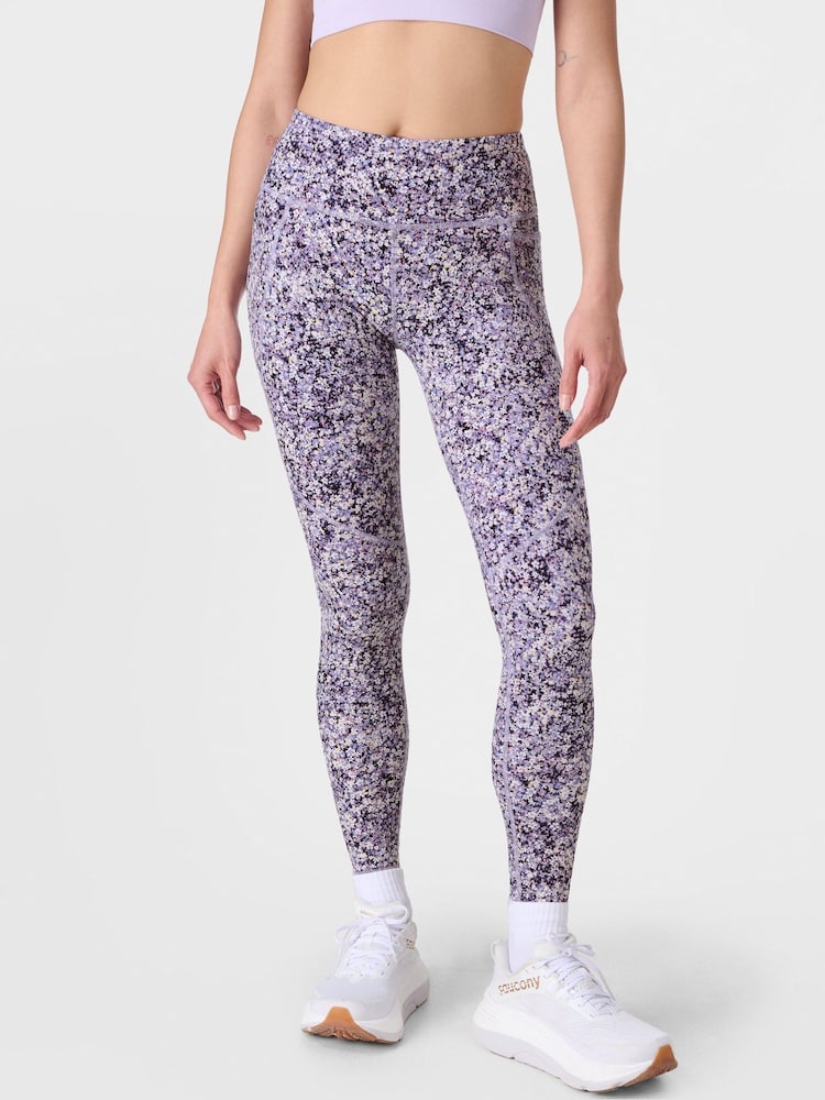 Sweaty Betty Purple Meadow Print Full Length Power Workout Leggings - Image 1 of 9