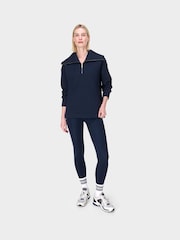 Sweaty Betty Navy Blue Marl Radiant Half Zip Sweatshirt - Image 4 of 6