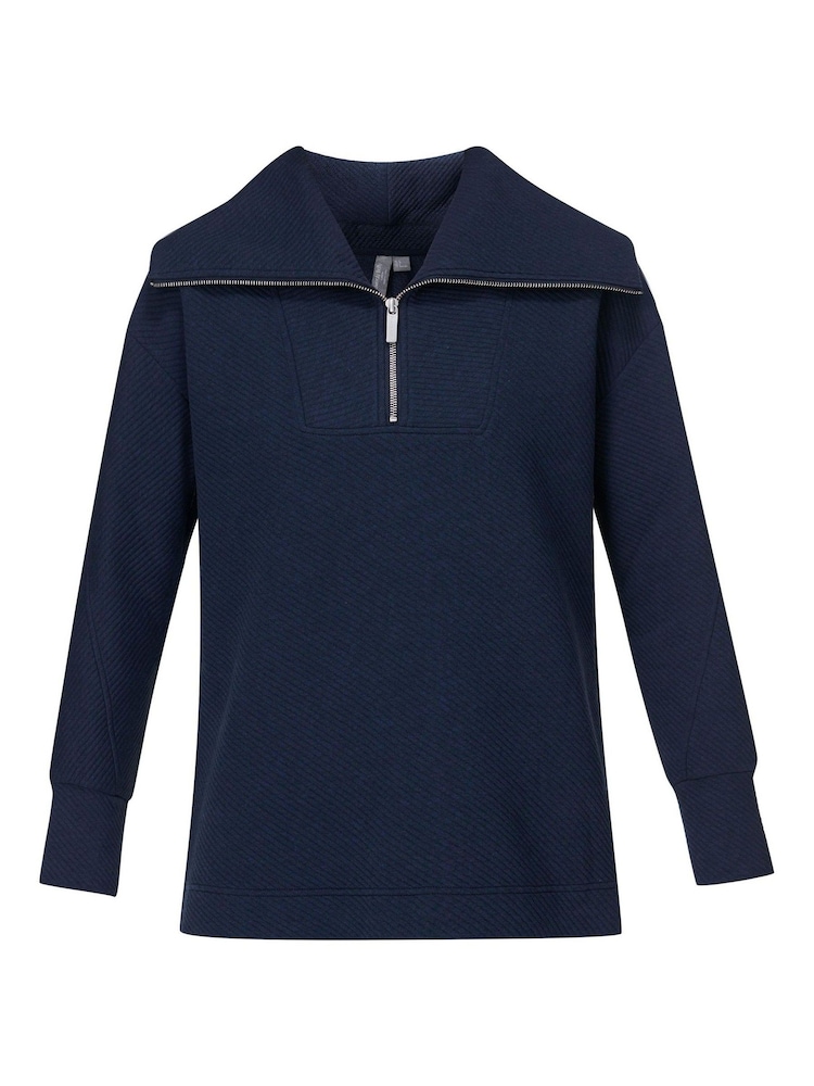 Sweaty Betty Navy Blue Marl Radiant Half Zip Sweatshirt - Image 6 of 6