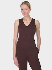 Sweaty Betty Brown Gaia V-Neck Tank - Image 1 of 7