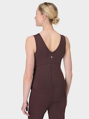 Sweaty Betty Brown Gaia V-Neck Tank - Image 4 of 7