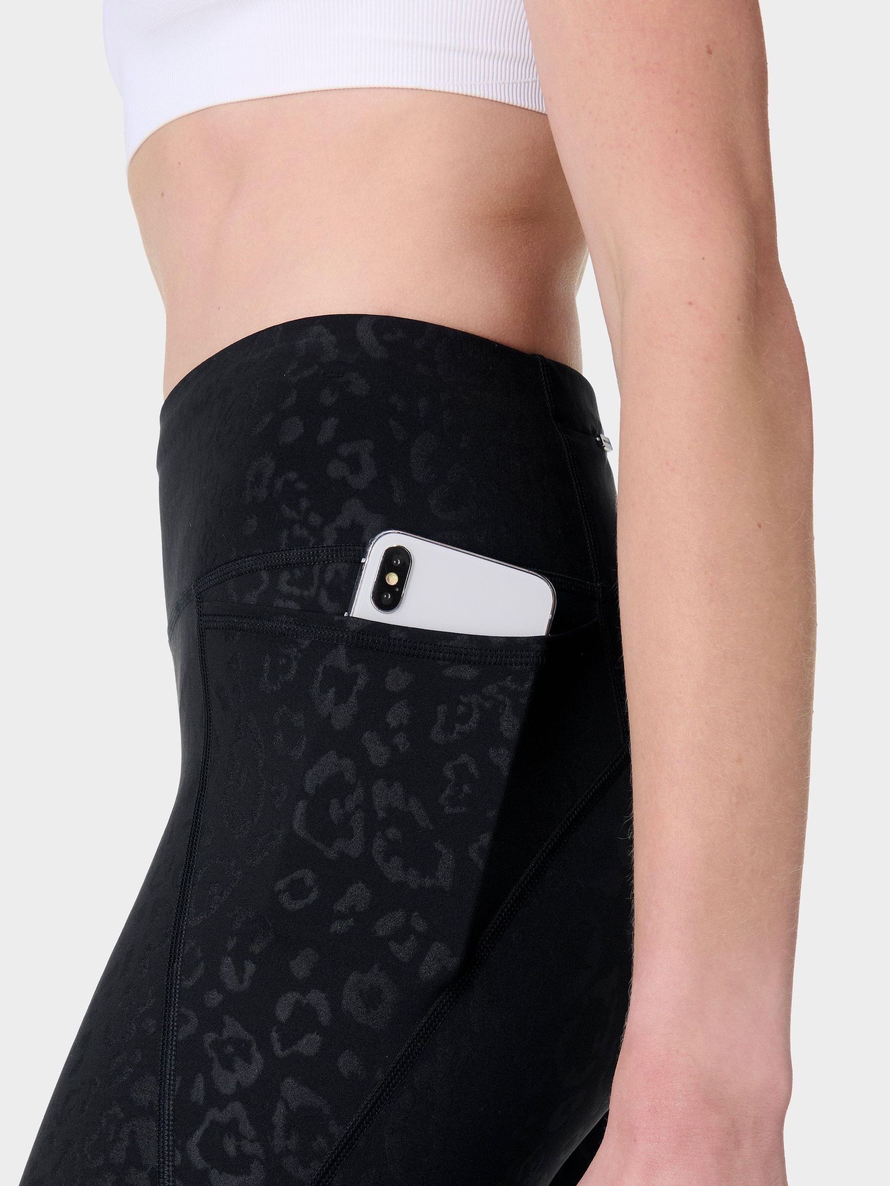 Kopen Zwart met luipaardprint in reliëf - Sweaty Betty Power