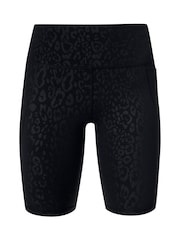Sweaty Betty Black Leopard Emboss Print 9" Inseam Power 6" Biker Shorts - Image 8 of 8
