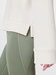 Sweaty Betty White Peaceful Rib Cropped Sweatshirt - Image 4 of 8