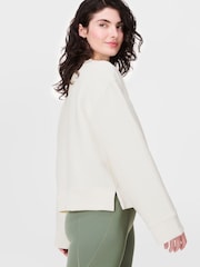 Sweaty Betty White Peaceful Rib Cropped Sweatshirt - Image 7 of 8