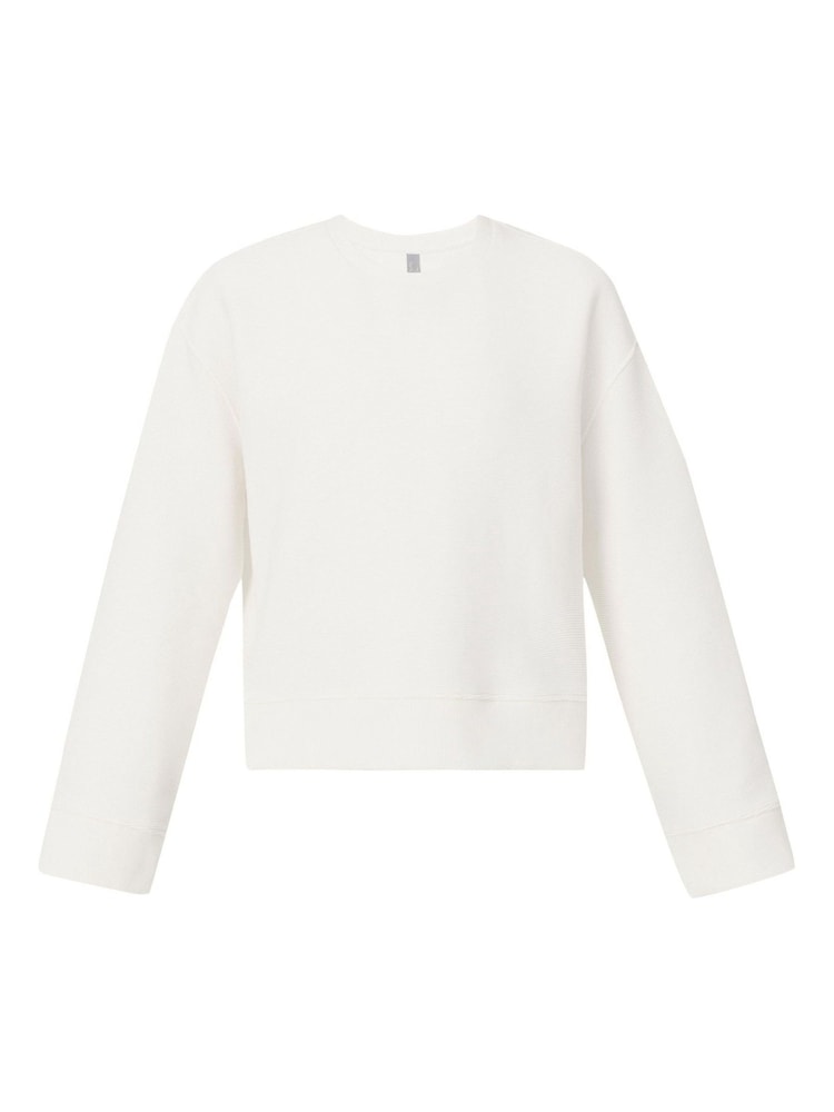 Sweaty Betty White Peaceful Rib Cropped Sweatshirt - Image 8 of 8