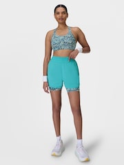 Sweaty Betty Blue 7/8 Length Power UltraSculpt High Waist 6" Shorts - Image 5 of 7