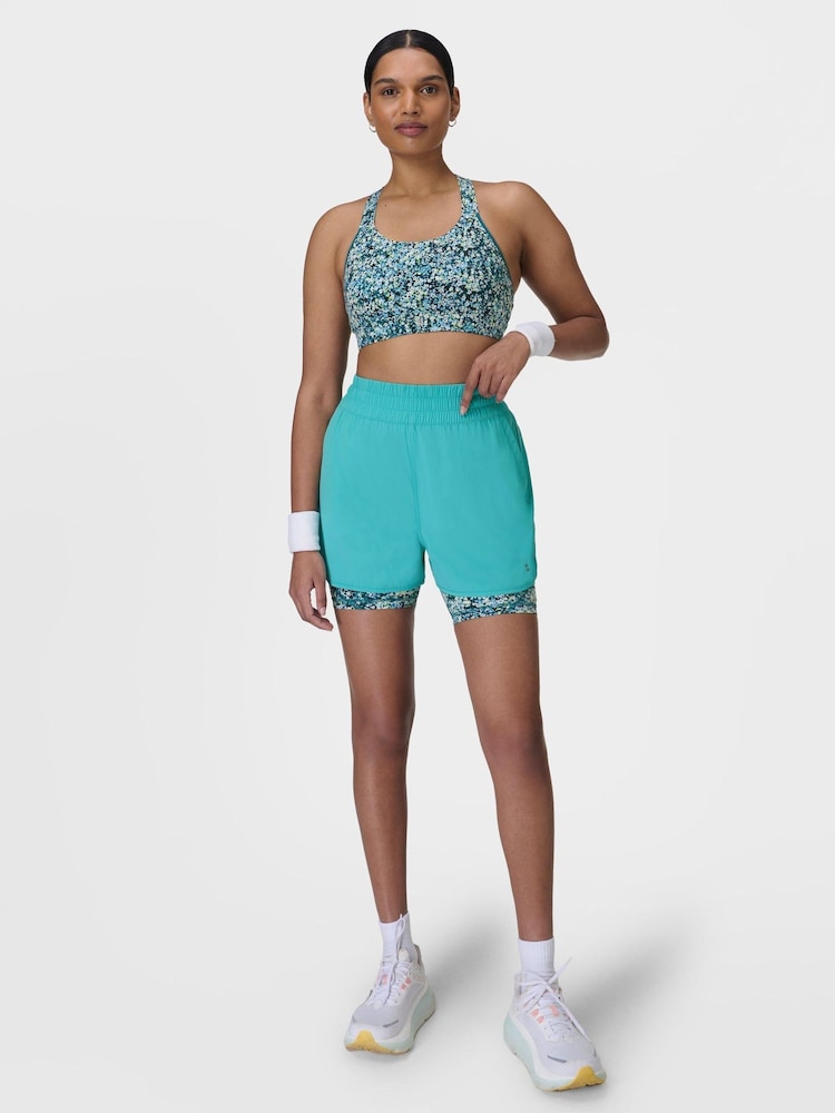 Sweaty Betty Blue 7/8 Length Power UltraSculpt High Waist 6" Shorts - Image 5 of 7