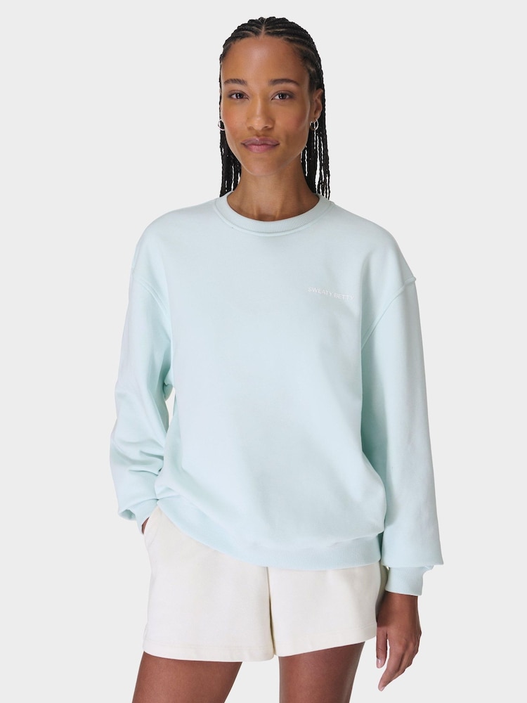 Sweaty Betty Blue Green Revive Crew Neck Sweatshirt - Image 1 of 6