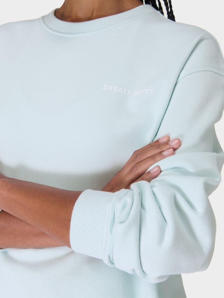 Sweaty Betty Blue Green Revive Crew Neck Sweatshirt - Image 2 of 6