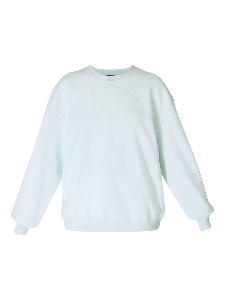 Sweaty Betty Blue Green Revive Crew Neck Sweatshirt - Image 6 of 6