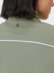 Sweaty Betty Green Anytime Explorer Zip-Up Sweat Top - Image 2 of 7