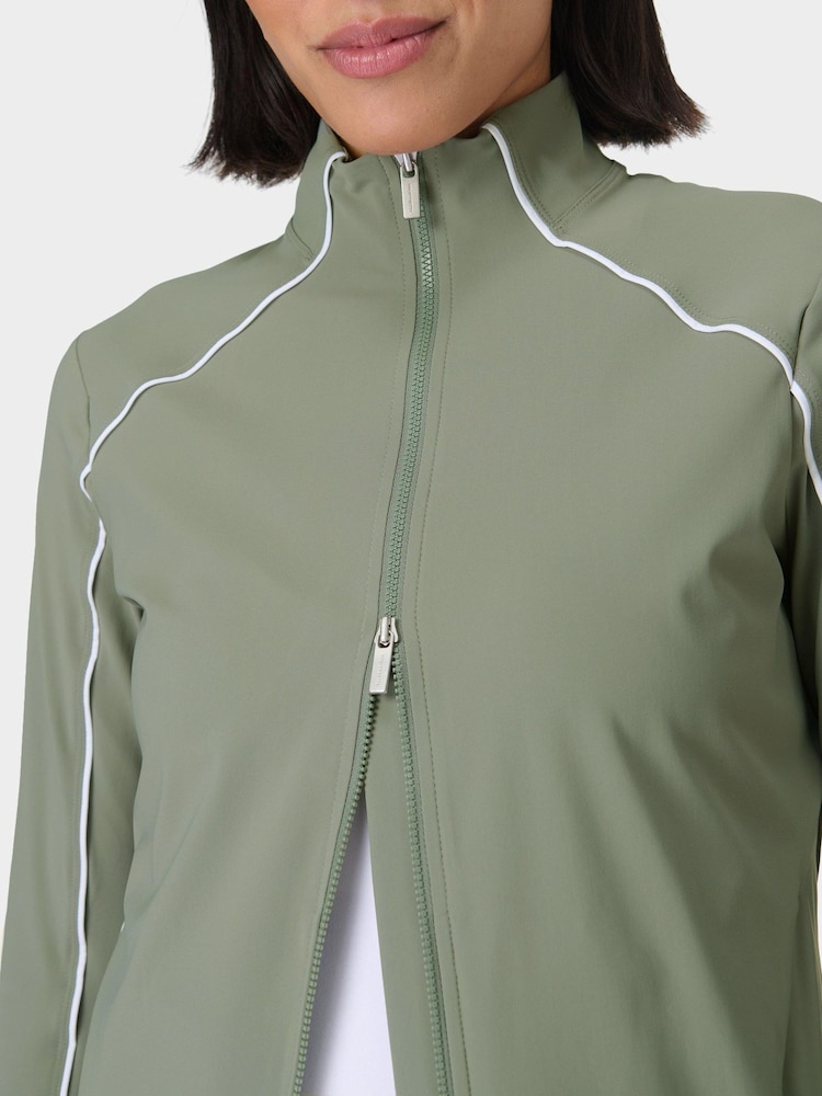 Sweaty Betty Green Anytime Explorer Zip-Up Sweat Top - Image 4 of 7
