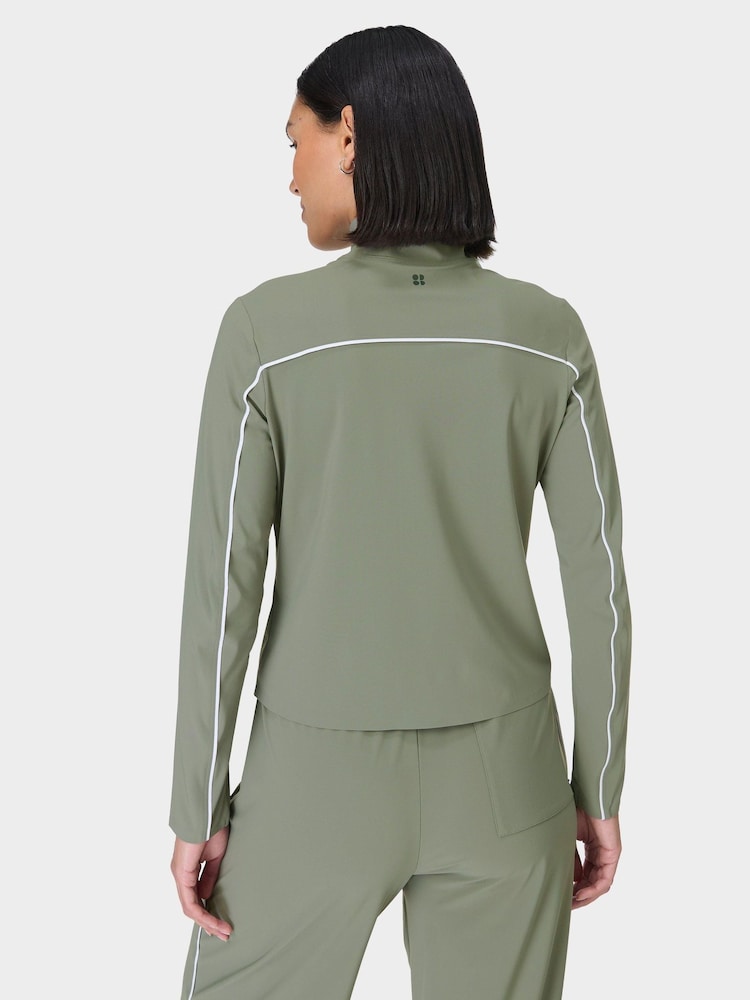 Sweaty Betty Green Anytime Explorer Zip-Up Sweat Top - Image 5 of 7
