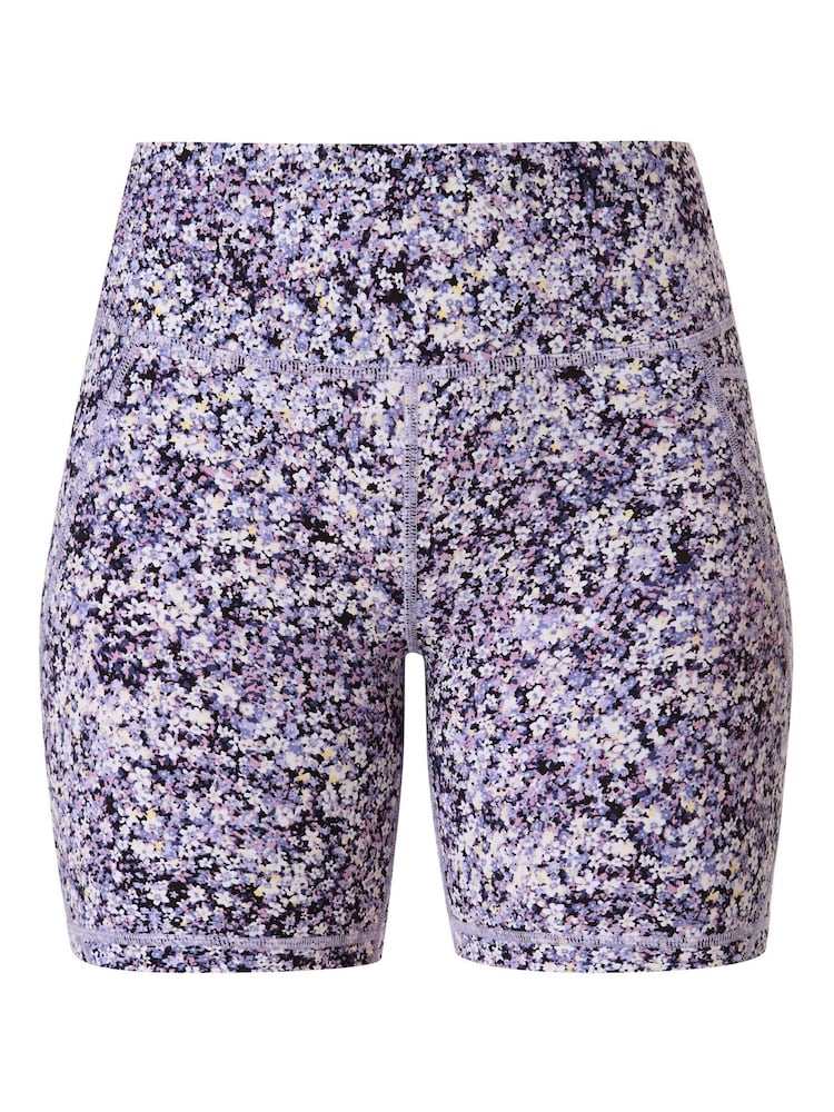 Sweaty Betty Purple Meadow Print 6" Inseam Power Workout Shorts - Image 8 of 8