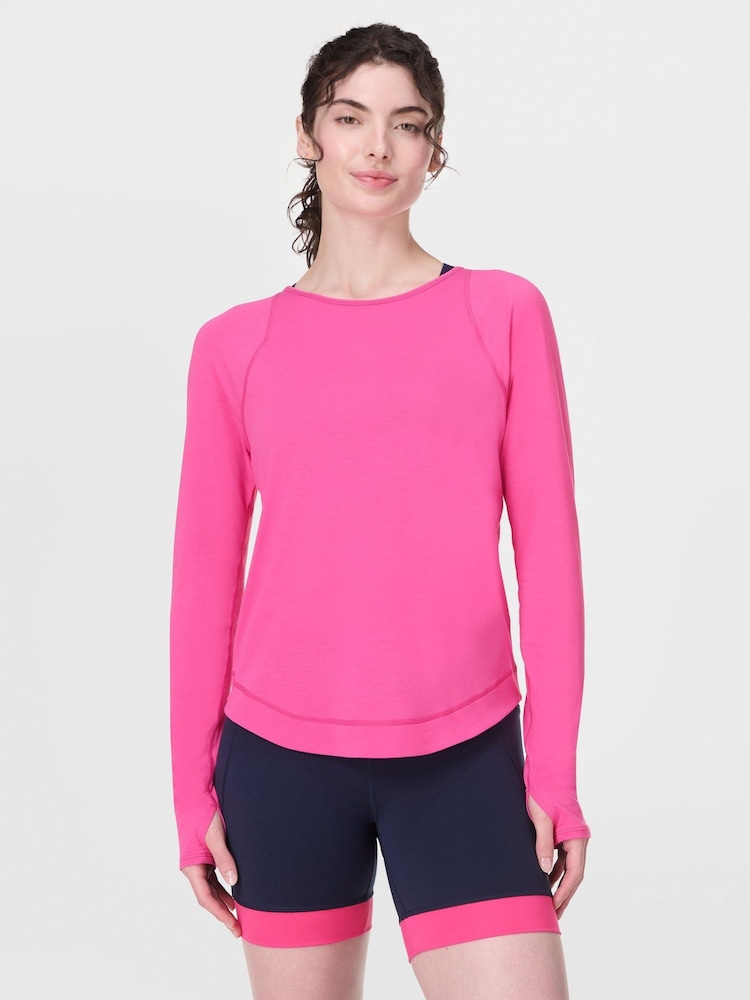 Sweaty Betty Pink Breathe Easy Long Sleeve Top - Image 1 of 7
