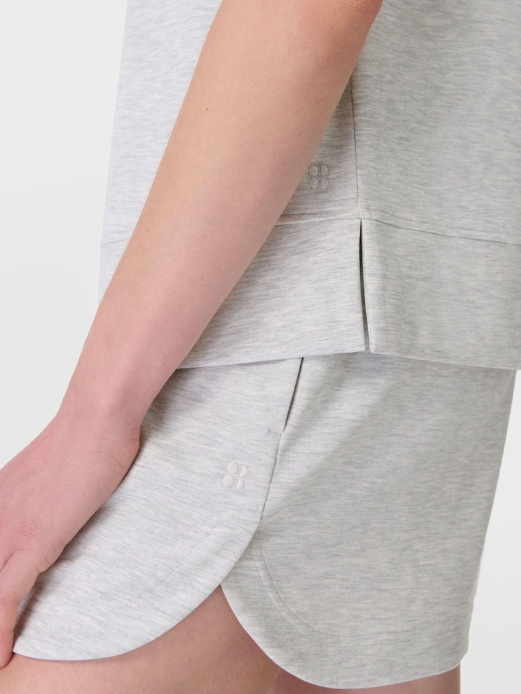 Sweaty Betty Grey Sand Wash CloudWeight Half Zip Sleeveless Pullover Sweat Top - Image 2 of 7