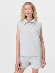 Sweaty Betty Grey Sand Wash CloudWeight Half Zip Sleeveless Pullover Sweat Top - Image 6 of 7