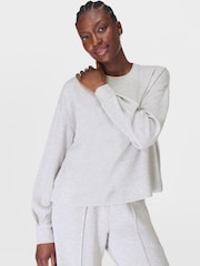 Sweaty Betty Grey Sand Wash CloudWeight Sweatshirt - Image 1 of 7