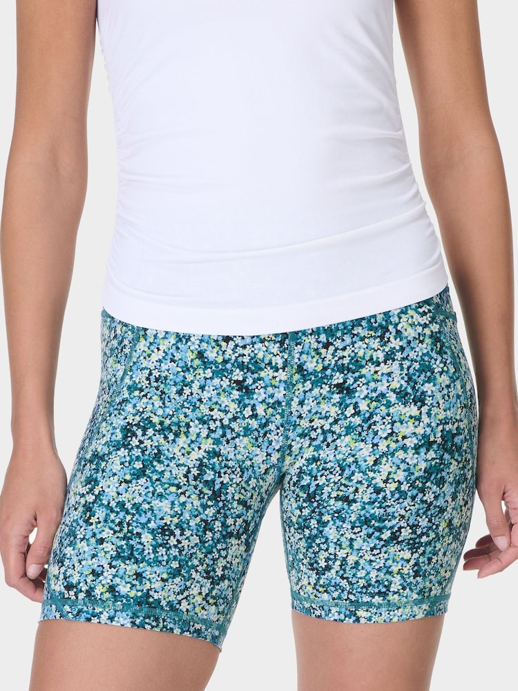 Blue Meadow Print - Pantalones cortos de ciclista de 6" Power de Sweaty Betty - Imagen 1 de 8