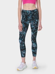 Sweaty Betty Black Peony Print Full Length Power Workout Leggings - Image 1 of 9