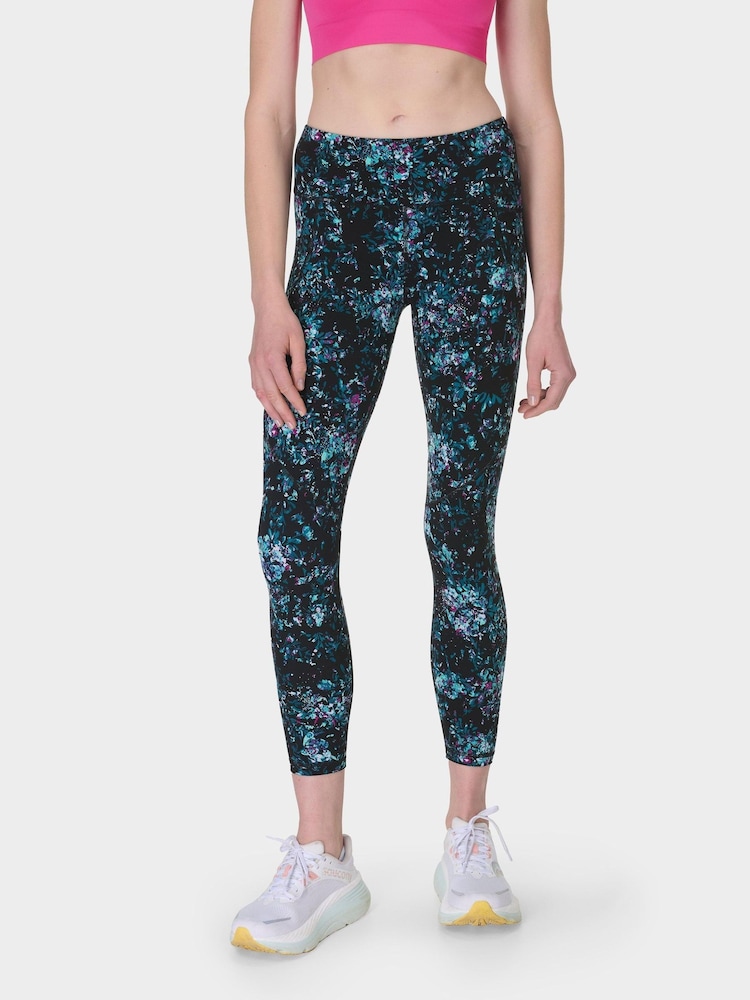 Sweaty Betty Black Peony Print Full Length Power Workout Leggings - Image 1 of 9