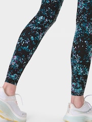 Sweaty Betty Black Peony Print Full Length Power Workout Leggings - Image 8 of 9