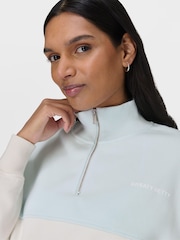 Sweaty Betty DayBreakBlue LilyWhite Revive Crop Half Zip Sweatshirt - Image 3 of 6