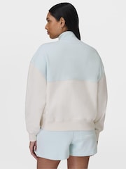 Sweaty Betty DayBreakBlue LilyWhite Revive Crop Half Zip Sweatshirt - Image 5 of 6