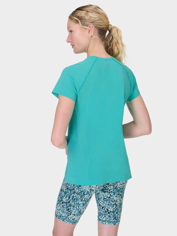 Sweaty Betty Blue Athlete Seamless Featherweight T-Shirt - Image 2 of 7
