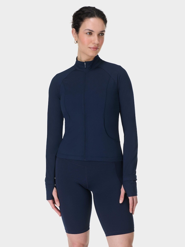 Azul - Sweaty Betty Black All Day Active Zip Up Sweatshirt - Imagen 1 de 7