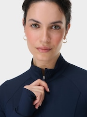 Azul - Sweaty Betty Black All Day Active Zip Up Sweatshirt - Imagen 2 de 7