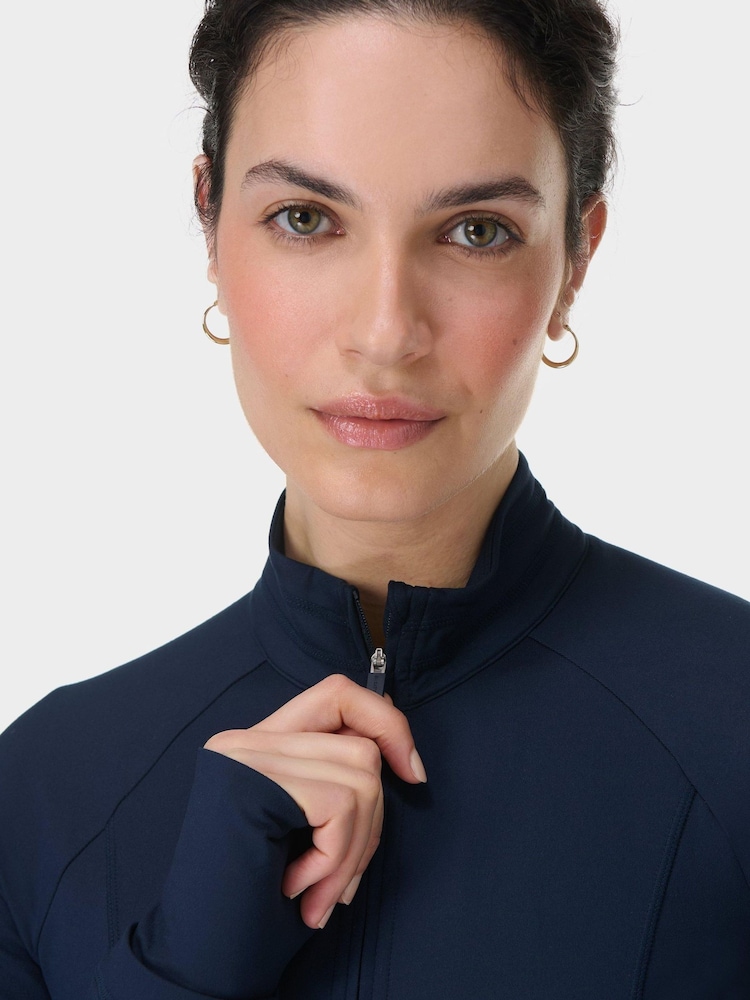 Azul - Sweaty Betty Black All Day Active Zip Up Sweatshirt - Imagen 2 de 7