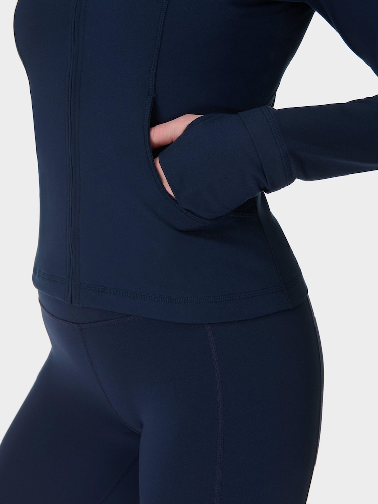 Azul - Sweaty Betty Black All Day Active Zip Up Sweatshirt - Imagen 7 de 7